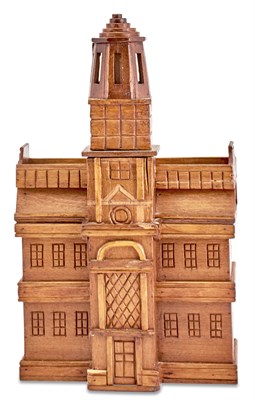 Lot 1366 - Carved Wood Model of a Statehouse Height 12...