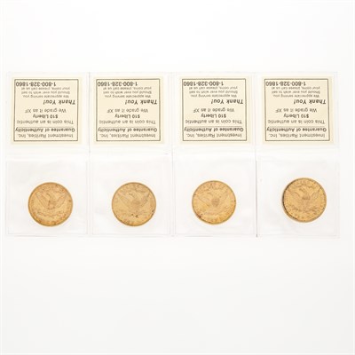 Lot 21 - United States $10 Liberty Head Four Circulated...