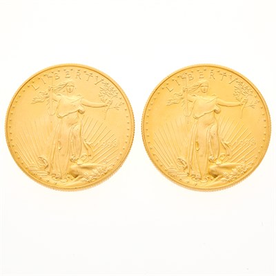 Lot 39 - United States 1986 One Ounce Gold Eagles Two...