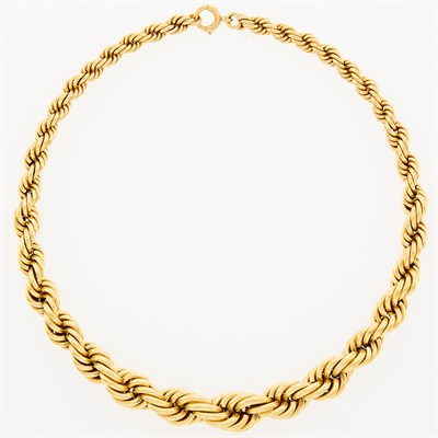 Lot 11 - Gold Rope-Twist Necklace