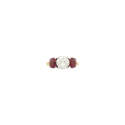 Lot 42 - Gold, Platinum, Diamond and Ruby Ring