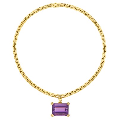 Lot 155 - Tiffany & Co., Paloma Picasso Gold and Amethyst Pendant-Necklace