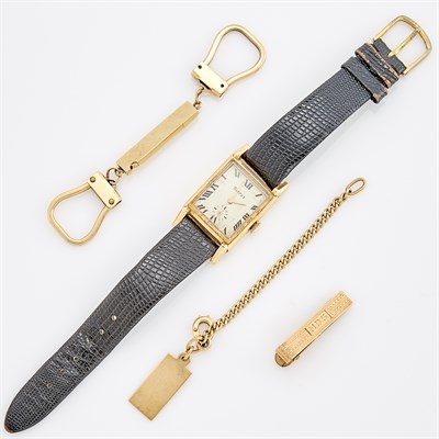 Lot 218 - Gold Wristwatch and Assorted Gold Items