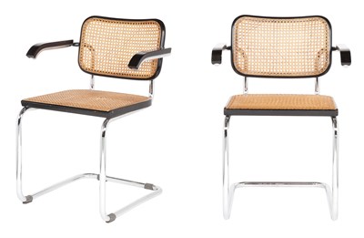 Lot 245 - Set of Ten Marcel Breuer Tubular Steel Caned...