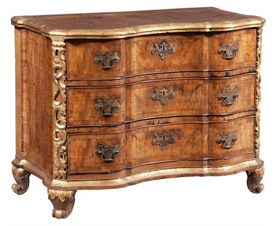 Lot 125 - North European Baroque Walnut and Parcel-Gilt...