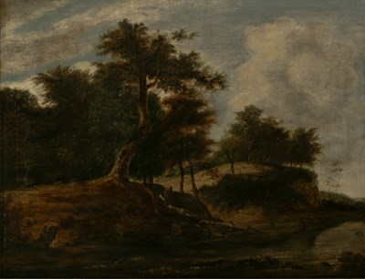 Lot 21 - Follower of Salomon van Ruysdael Landscape...