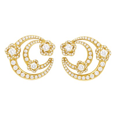 Lot 226 - Bulgari Pair of Gold and Diamond Earclips