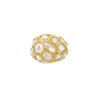 Lot 70 - Attilio Codognato Gold and Diamond Dome Ring