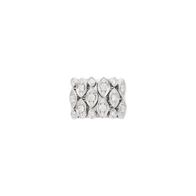 Lot 88 - Cartier Wide White Gold and Diamond Ring, France