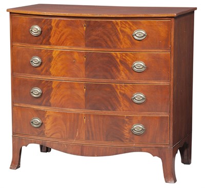 Lot 1347 - Federal Inlaid Mahogany Bow Front Chest of...