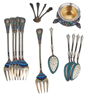 Lot 235 - Group of Continental Silver and Cloisonné...