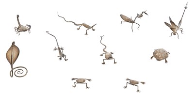 Lot 176 - Ten Asian Silver Figures of Animals 20th...
