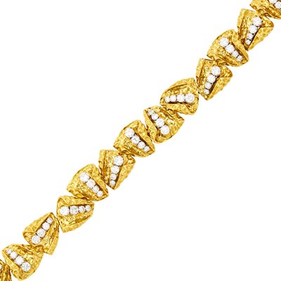 Lot 68 - Van Cleef & Arpels Gold, Platinum and Diamond Bracelet, France
