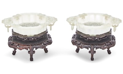 Lot 81 - A Pair of Fine Chinese White Jade Bowls...