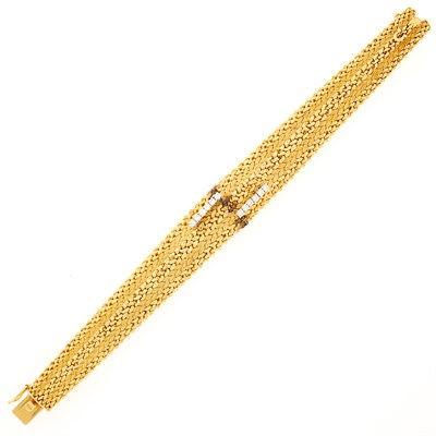 Lot 193 - Gold and Diamond Bracelet