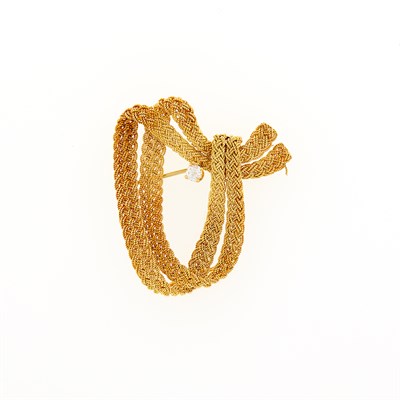 Lot 167 - Gold and Diamond Swag Brooch