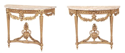 Lot 247 - Pair of Louis XVI Giltwood Consoles 18th/19th...