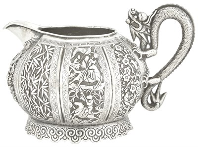 Lot 1106 - Chinese Export Silver Cream Jug Late 19th...