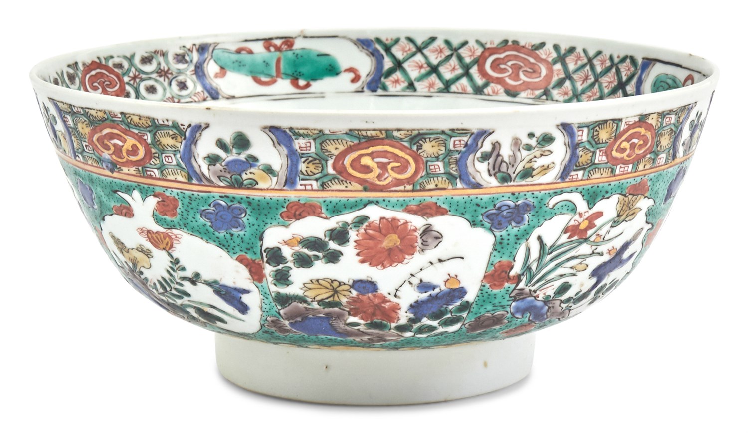 Lot 138 - A Chinese Wucai Porcelain Bowl Kangxi Period...
