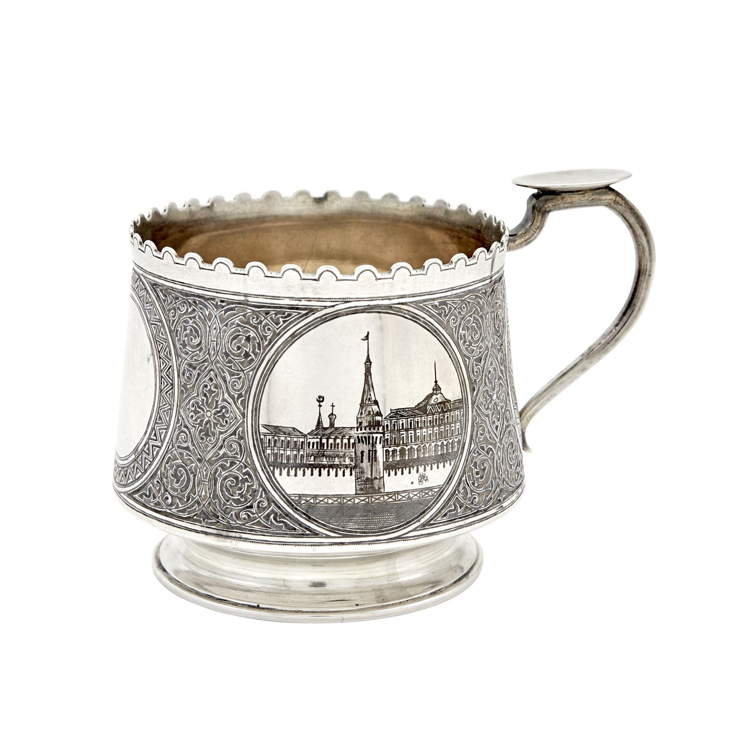 Lot 702 - Russian Silver and Niello Tea Glass Holder