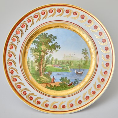 Lot 664 - Russian Porcelain Topographical Plate