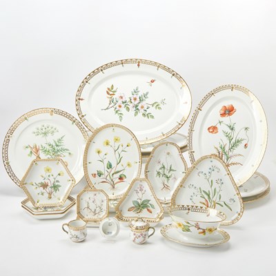 Lot 228 - Twenty-Three Royal Copenhagen Flora Danica Style Floral Decorated Porcelain Serving Dishes