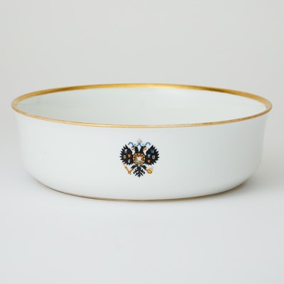 Lot 674 - Russian Porcelain Sauce Boat and Bowl from the Coronation Service of Alexander III
