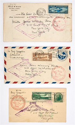 Lot 101 - United States Zeppelin Set of Three Covers...