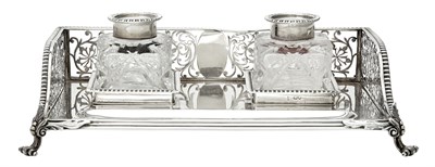 Lot 203 - Edward VII Sterling Silver Inkstand C.S....