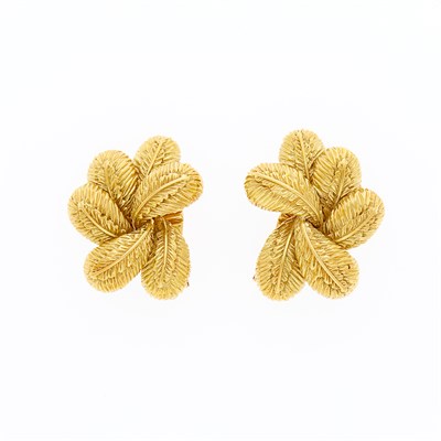 Lot 1082 - Pair of Gold Earclips