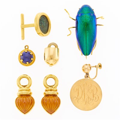 Lot 1037 - Group of Gold and Gilt-Metal Jewelry and Fragments