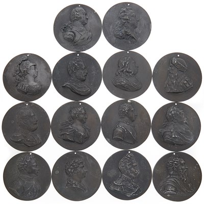 Lot 1274 - Fourteen Metal Cameo Medallion Pendants