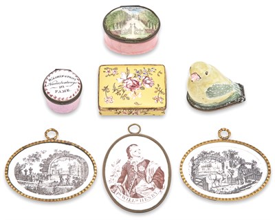 Lot 131 - Group of Seven English and Continental Enamel...