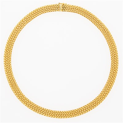 Lot 237 - Woven Gold Flexible Collar Necklace