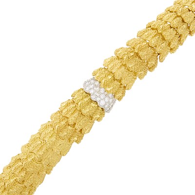 Lot 50 - Two-Color Gold and Diamond Bracelet