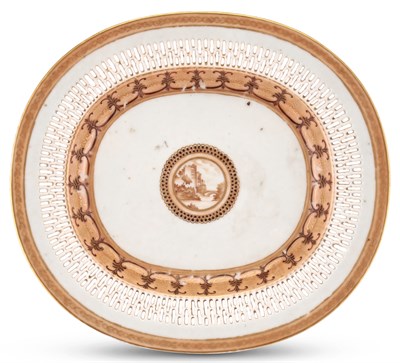 Lot 1058 - Chinese Export Porcelain Reticulated Basket...