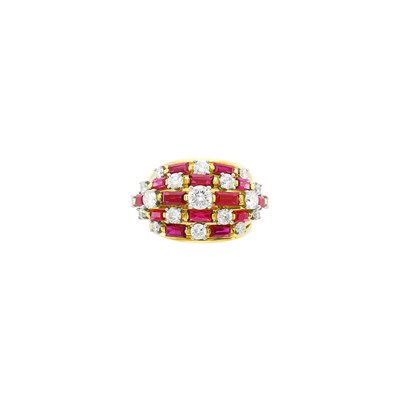 Lot 224 - Oscar Heyman Brothers Gold, Platinum, Ruby and Diamond Ring