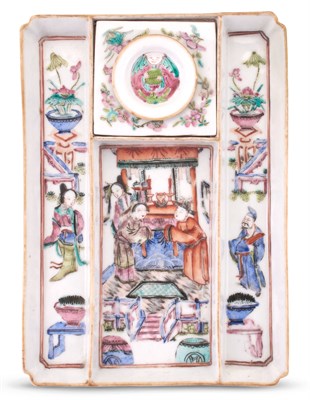 Lot 1069 - A Chinese Enameled Porcelain Writing Tray 19th...