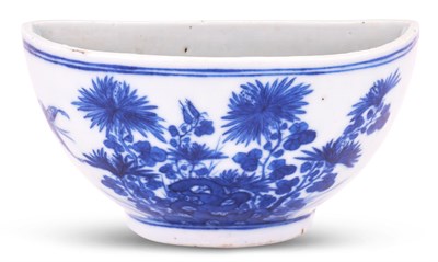 Lot 1026 - A Chinese Blue and White Porcelain Wall Vase...