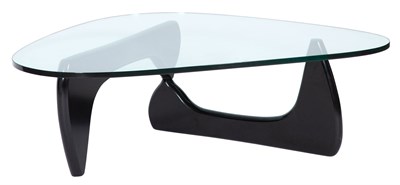Lot 256 - Isamu Noguchi Glass and Black Painted Wood Low...