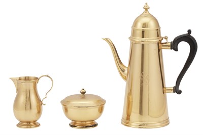 Lot 219 - Cartier Sterling Silver-Gilt Coffee Service By...
