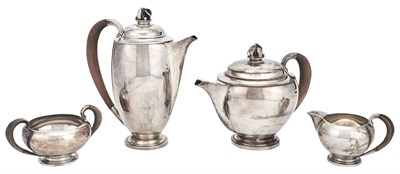 Lot 204 - Danish Sterling Silver Tea and Coffee Service...