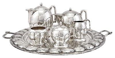 Lot 102 - Mexican Sterling Silver Tea and Coffee Service...