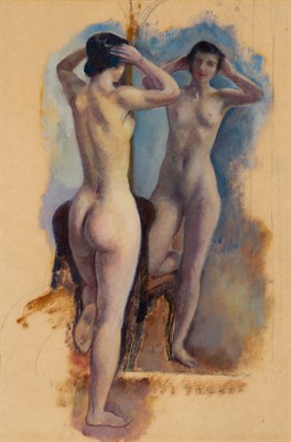 Lot 55 - Leon Kroll American, 1884-1974 Nude before a...