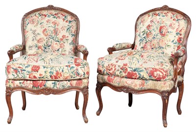 Lot 145 - Pair of Louis XV Beechwood Fauteuils Mid-18th...