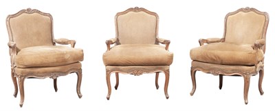 Lot 166 - Three Louis XV Style Beechwood Upholstered...