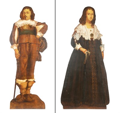 Lot 351 - Pair of Victorian Painted Dummy Boards 19th...