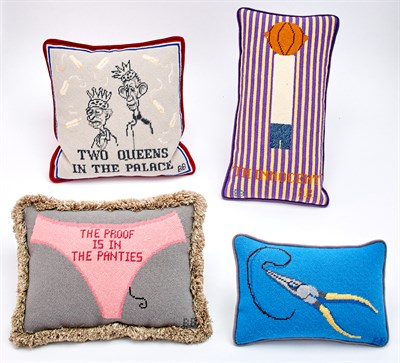 Lot 268 - Group of Four Brigid Berlin Embroidered...