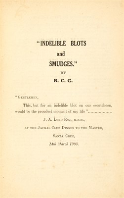 Lot 358 - [INDIA] G[Iiles], R. C. Indelible Blots and...