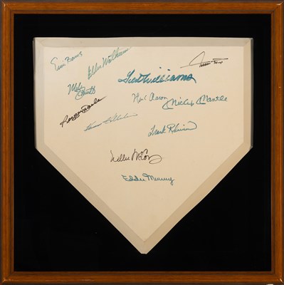 Lot 114 - 500 Home Run Club A Home Plate Signed by...